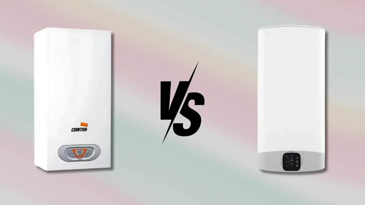 Comparativa: calentador de gas o eléctrico. Dos modelos modernos, uno de Cointra y otro de Ariston, listos para calentar tu hogar.