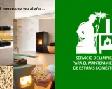 Servicio de limpieza para el mantenimiento de estufas domésticas. Imágenes de estufas de pellets y pellets.
