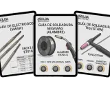 Guía de soldadura con electrodos (SMAW) muestra una tabla de amperaje para soldar.