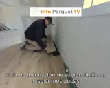 Hombre instalando suelo vinílico, paso a paso. Guía práctica para poner suelo vinílico en casa.