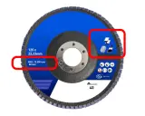 Disco de lija para amoladora, mostrando diferentes tipos de discos para amoladora y sus especificaciones.