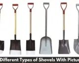 Seis tipos de palas diferentes, con mangos de madera y metal, y hojas de metal y plástico, listas para cualquier trabajo de jardinería.