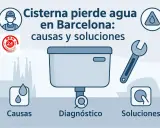 Guía para saber como arreglar una cisterna que pierde agua en Barcelona. Muestra causas, diagnóstico y soluciones.