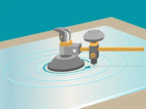 Herramienta para perforar vidrio sin taladro, creando círculos perfectos.