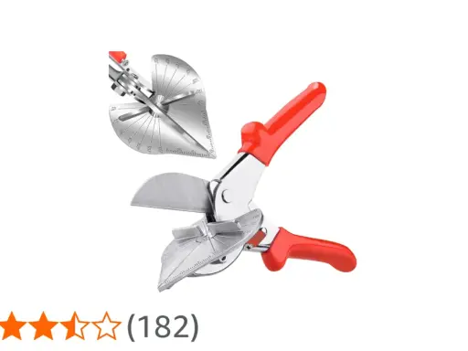 Herramienta para cortar a inglete con cuchillas afiladas y guías de ángulo precisas. Ideal para trabajos de carpintería y bricolaje.