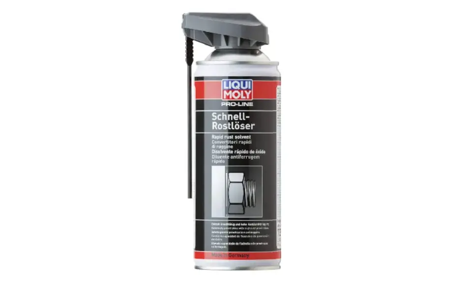 Spray Liqui Moly para saber como quitar el óxido del metal. Elimina rápidamente el óxido de piezas metálicas.