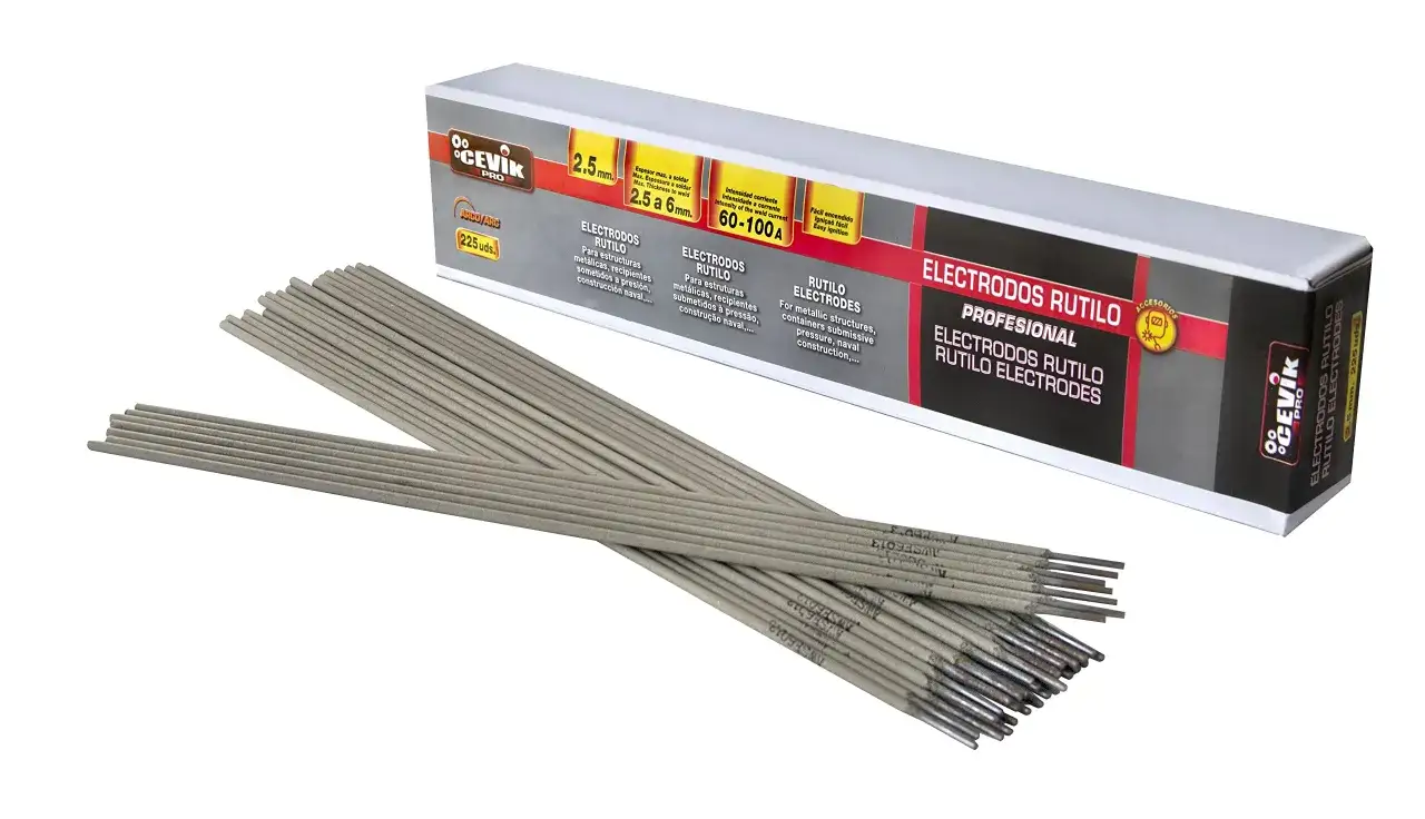 Electrodos rutilo para soldar estructuras metálicas, recipientes a presión y construcción naval. Caja de 225 uds.