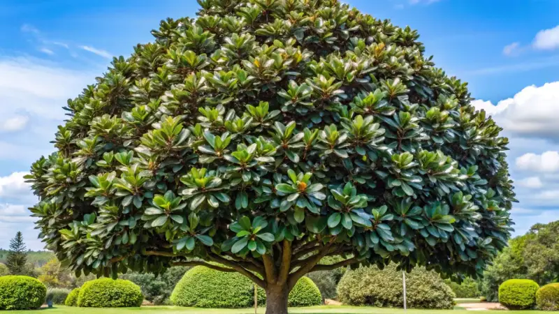 Árbol frondoso y verde bajo un cielo azul. Un recordatorio de cuando plantar árboles para un futuro más verde.